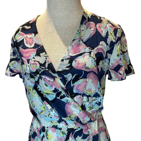 Slate & Willow Mixed Floral Printed Dress 100% silk Size 6 - Picture 5 of 6